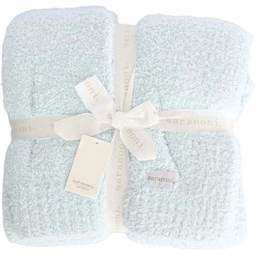 Saranoni Bamboni Oversized Blanket Soft Comfort Couch Bed Sky Blue X-Large