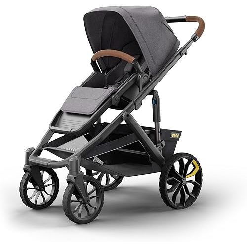 Veer Switch&Roll Stroller with Leather Grips and Leather Bumper Bar - Gray Granite