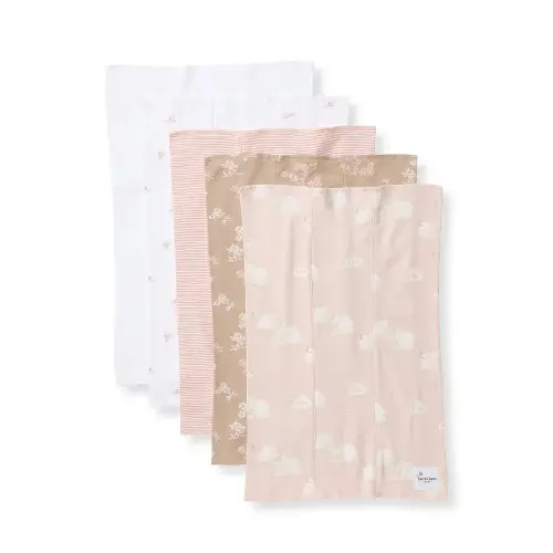Burt's Bees Baby Infant Burp Cloths, 100% Organic Cotton Extra Absorbent Soft Fabric Drool Cloths, 5-Pack Newborn Must-Have Essential Large Burping Cloths, One Size 17 x 11.75 Inches