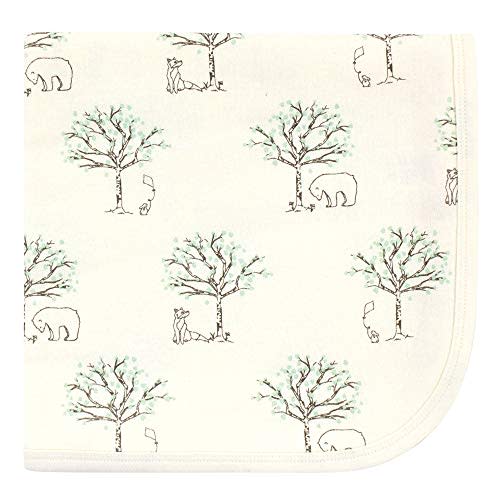 Touched by Nature Unisex Baby Organic Cotton Swaddle, Receiving and Multi-purpose Blanket, Birch Trees, One Size