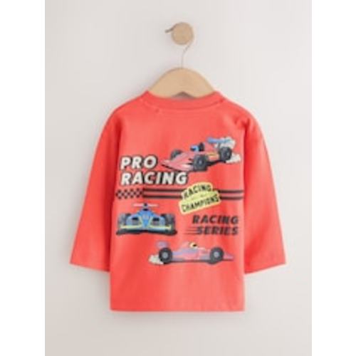 Buy Red Racing Car Long Sleeve Back Graphic T-Shirt (3mths-10yrs) from Next USA