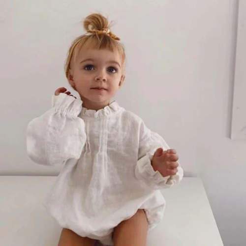 Gathered Long Sleeve Romper - Shop Online at Belle Baby | Belle Baby