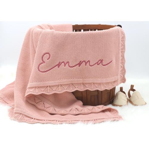 Personalized knit baby Blanket, Baby Girl Gift, Cotton Baby Blanket, Baby Shower Gift, Baby Blanket, Keepsake for Bably