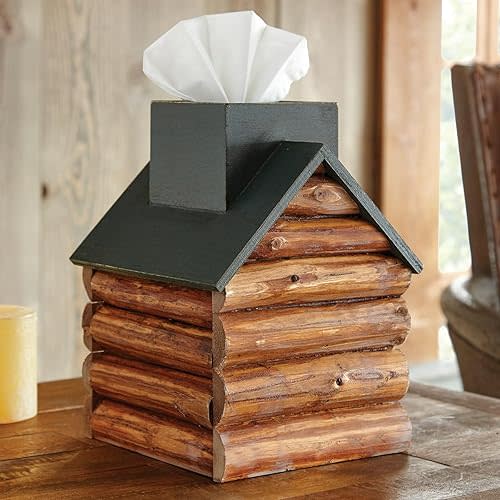 Black Forest Décor - Cabin Tissue Box - Rustic Cabin-Themed Tissue Holder