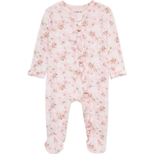 Little Me Floral Ruffle Stretch Viscose Footie | Nordstromrack