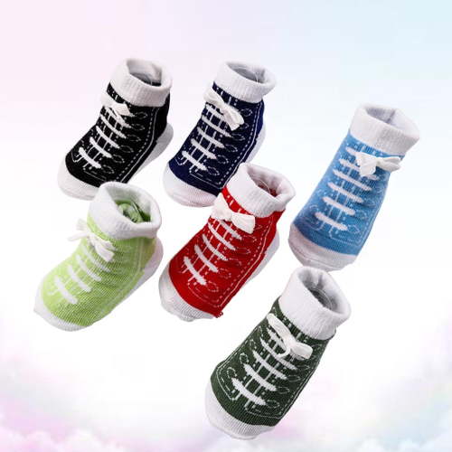 MLINS 6 Pairs Creative Shoe Shape Baby Socks Made of Cotton for Newborns Within 1 Year Old