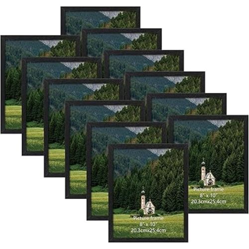 HORLIMER 8x10 Picture Frame Set of 12, Black Frames for 8 by 10 Photo