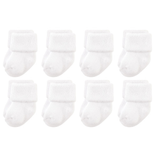 Luvable Friends Socks, 8-Pack, White