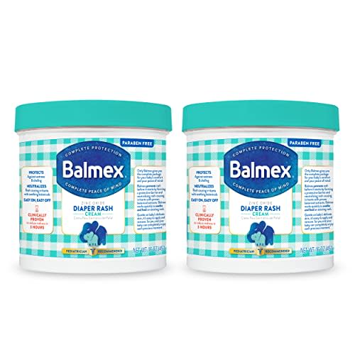 Balmex Complete Protection Baby Diaper Rash Cream with Zinc Oxide + Soothing Botanicals, 16 Oz, Pack of 2