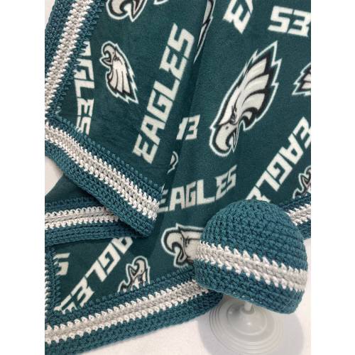 Philadelphia Eagles baby blanket, football baby shower gift, Eagles Afghan, Philadelphia Eagles Nursery Decor