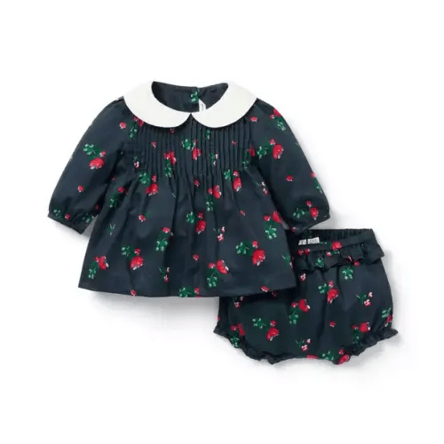 Baby Maritime Navy Floral Baby Floral Pintuck Matching Set by Janie and Jack