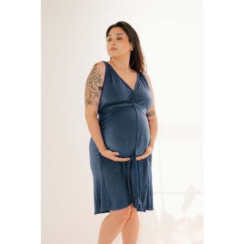 Juliet Labor & Postpartum Gown in Midnight Blue-Limited Time – Lila