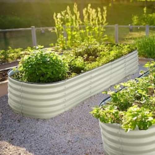 8 ft. x 2 ft. x 1.4 ft. Galvanized Steel Raised Garden Bed Planter Box Outdoor, Light Green
