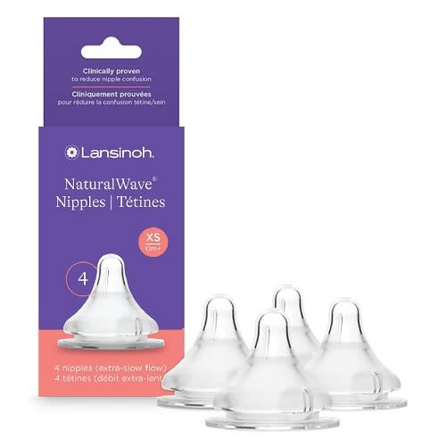Lansinoh Extra Slow Flow NaturalWave Nipples| ss flow nipple