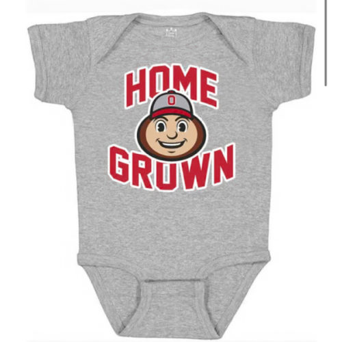 Little King Ohio State Buckeyes Baby GREY HEATHER Home Grown One Piece - 5791279