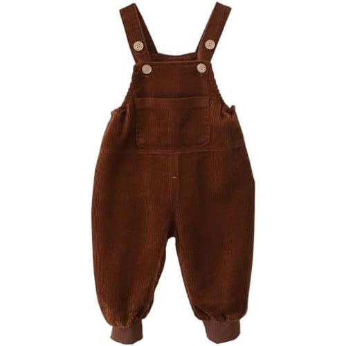 Happy Cherry Toddler Boy Girls Corduroy Overalls Toddler Bib Pants Infant Baby Suspender Jumpsuit Romper