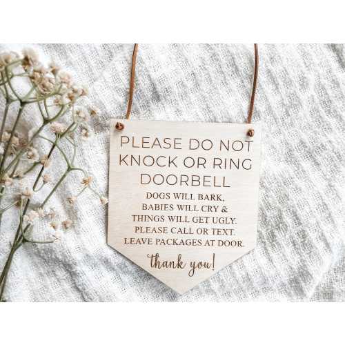 Baby Sleeping Sign, Don't Ring Doorbell, Front Door Sign, Do Not Disturb Sign, Do Not Knock Sign, Baby Shower Gift