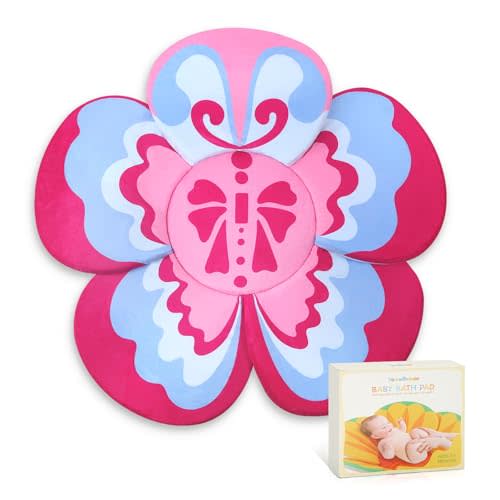 YooxArmor Flower Baby Bath Pad for Infant Bathtub Sink, Non-Slip | Soft Baby Bath Cushion Bathtub Mat sink bather for Infants 0-6 Months, Newborns Bath Time Essentials Must Haves,Butterfly