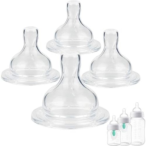 Baby Bottle Silicone Nipples for Philips Avent Anti-Colic Baby Bottles,Size 3 Nipple,6m+,Fast Flow,4 Count
