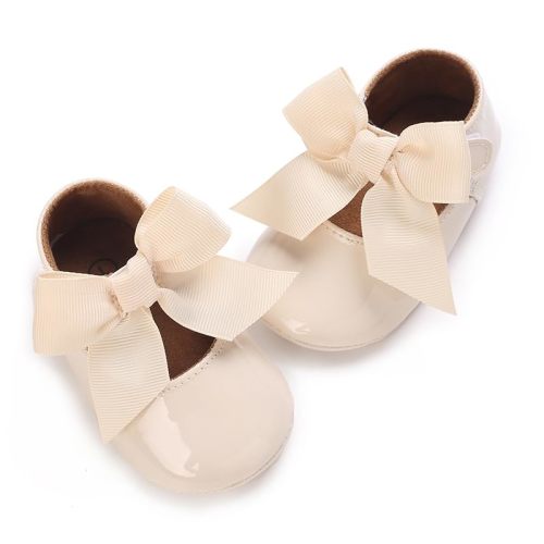 LAFEGEN Baby Girls Mary Jane Flats with Bownot Non Slip Soft Sole PU Leather Newborn Infant Toddler First Walker Cirb Dress Shoes