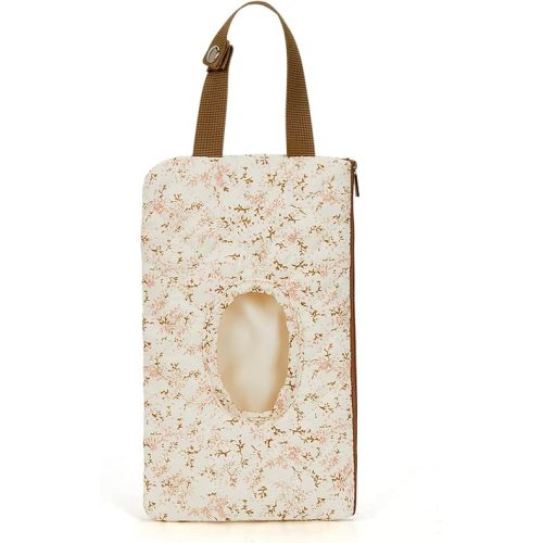 Quilted Baby Wipe Holder Quilted Wipe Pouch Portable Hanging Floral Wet Wipes Bag for Car, Stroller (Pink 3)