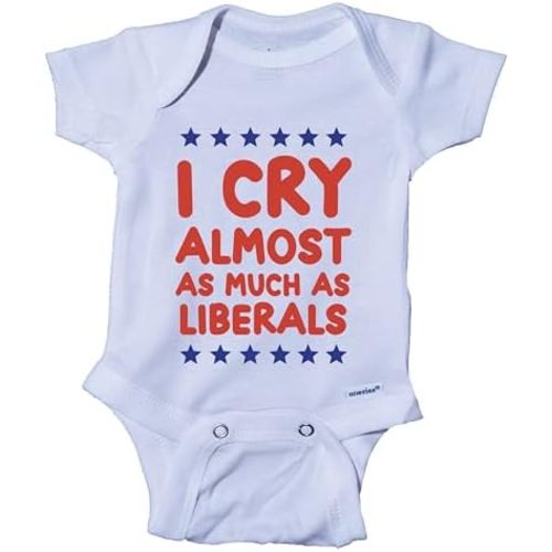Ink Trendz I Cry Almost As Much As Liberals GOP Funny Republican Funny Baby Onesie, Conservative Baby Outfit OP-2