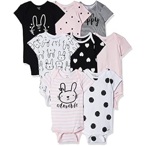 Gerber Baby Girls 8-Pack Short Sleeve Onesies Bodysuits