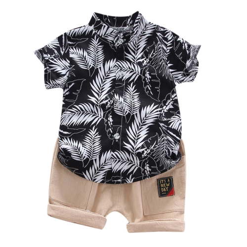 Fesfesfes Toddler Kids Baby Boy Short Sleeve Cartoon Pattern Shirt Tops+Shorts Set Clothes