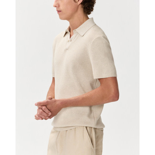 100% Organic Cotton Mesh-Stitch Sweater Polo