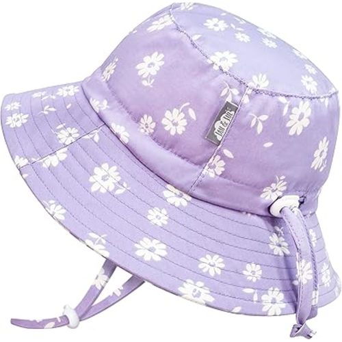 Jan & Jul Chapeau de bain avec protection solaire pour fille, avec sangle, 6 à 24 mois