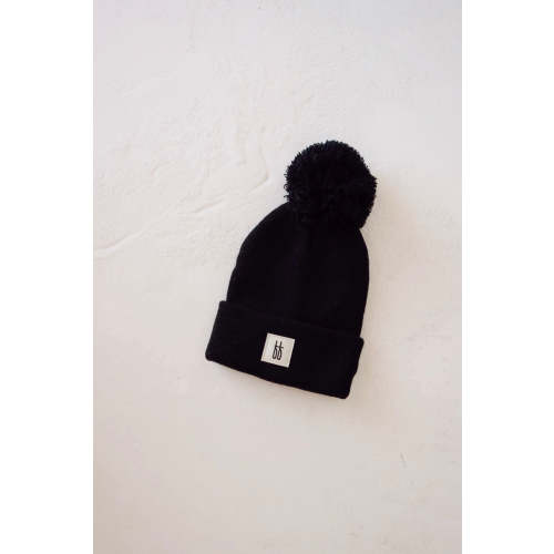 ff Knit Pom Top Beanie | Black