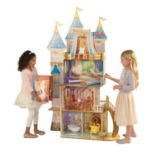 KidKraft Disney Princess Royal Celebration Wooden Castle Dollhouse with 10 Accessories