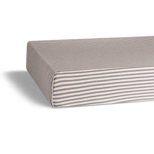 Parker Baby Co. Crib Sheets - Pewter/Snow Stripes