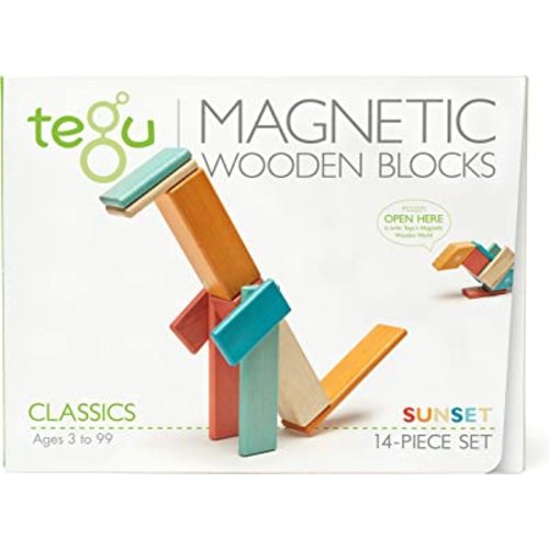 14 Piece Tegu Magnetic Wooden Block Set, Sunset