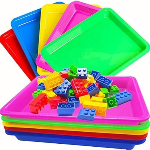 10 Pack Activity Plastic Art Tray,Colorful Arts and Crafts Organizer Tray,Multicolor Serving Organizer Tray for DIY Projects,Painting,Beads,Home,School