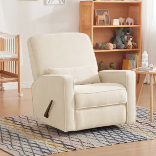 Latitude Run® Azizi 33" Wide Swivel Rocking Nursery Recliner Comfortable Upholstered Glider & Reviews | Wayfair