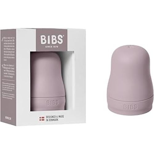 BIBS Bottle Cap Set - BPA-Free, Dishwasher Safe, Customizable Colors, Includes Cap, Milk Lock, and Screw Cap - Compatible with BIBS Bottles (Sold Separately) - Dusky Lilac