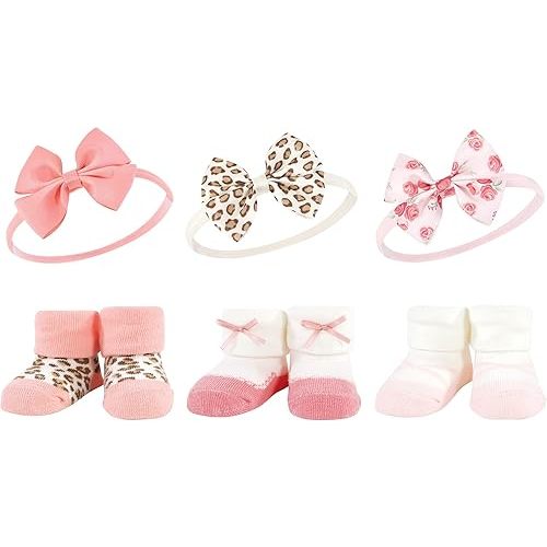 Hudson Baby Girl's Headband and Socks Giftset