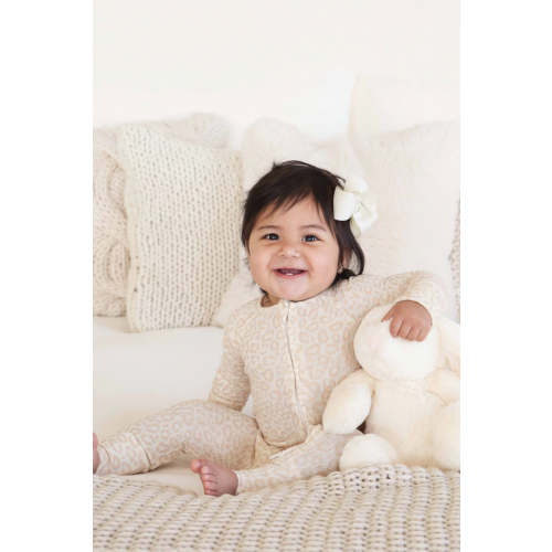 Lovely Leopard Bamboo Waffle Convertible Zip Romper