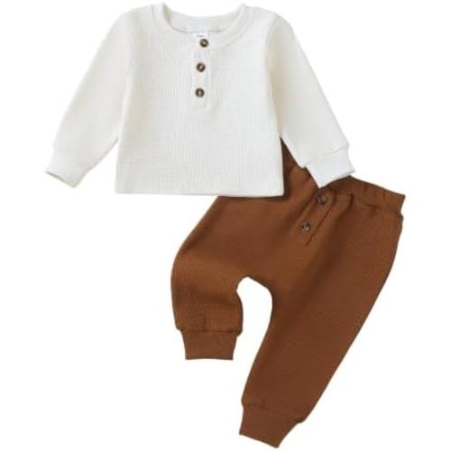 Baby Boy Clothes Infant Sweatsuit Henley Shirt Outfits Clothing Set 3-24M