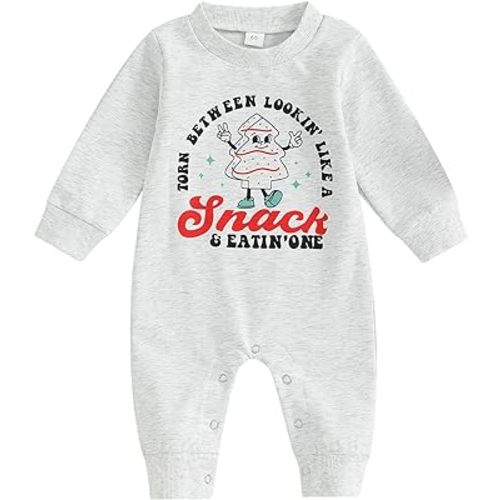 Newborn Baby Girl Boy Christmas Outfit Long Sleeve Romper Jumpsuit Bodysuit Santa Infant Fall Winter Clothes