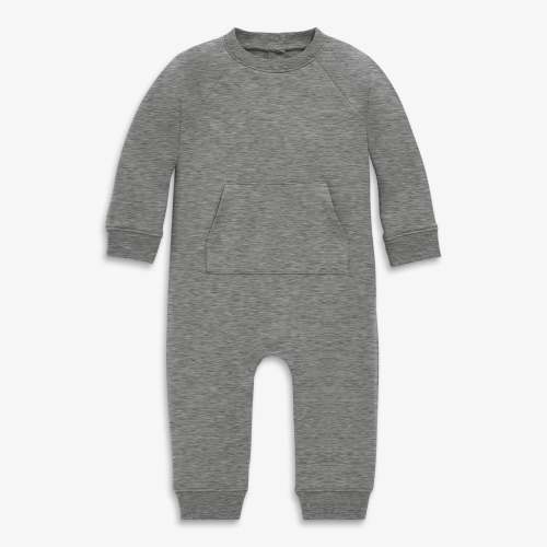 Baby sweatshirt romper - Heather storm gray / 0-3