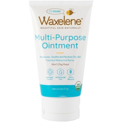 Waxelene Multipurpose Ointment Travel Tube, Organic Aerated Balm the Petroleum Jelly Alternative Soothing Botanical Eczema Dry Skin Face Moisturizer