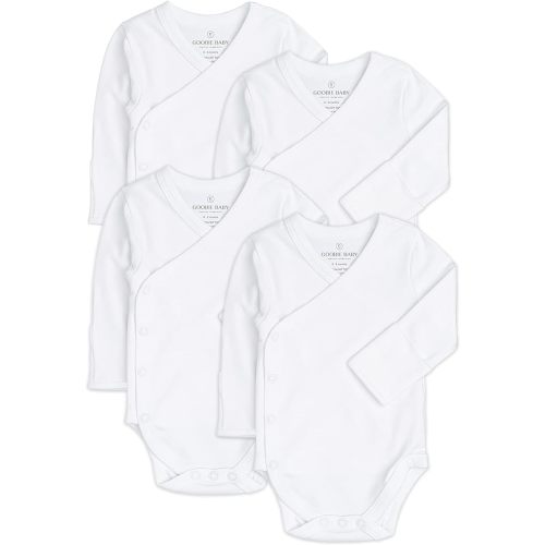 Baby Side Snap Kimono Bodysuit Set, 4 Pack - 0-3M