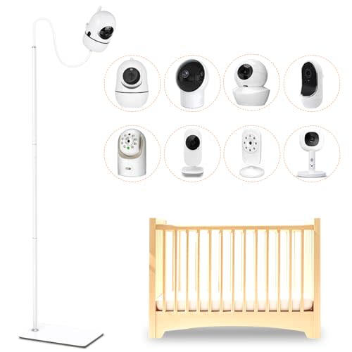 Baby Monitor Floor Stand Holder Compatible with HelloBaby, Nanit Pro & Flex Stand, Owlet, Infant Optics, Motorola, VAVA, 37.4" - 69" Adjustable Height Universal Baby Camera Floor Stand Mount