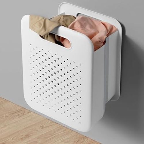 Goderewild Large Collapsible Laundry Basket, Space-Saving Wall-Mounted Hamper Organizer for Home, Dorms, RVs, Measures 13" x 9.5" x 17.5" In