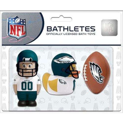 Baby Fanatic Bath Toys 3 Pack - Philadelphia Eagles - Officially Licensed NFL Toy Set for Babies
