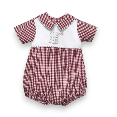 Southern Saturday Elephant W/Flag Crimson/Grey Boy Bubble (Size 9M)