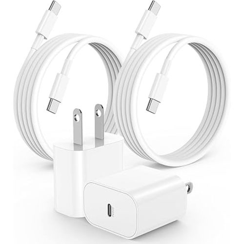 iPhone 17 16 15 Charger, 20W USB C Fast Charging Block Plug and 10ft Type C to C Cable Cord Long for Apple iPhone 17 Pro Max/17 Air/16 Pro/16 Plus/15/15 Mini/Samsung/iPad Wall Adapter Cube Brick Box