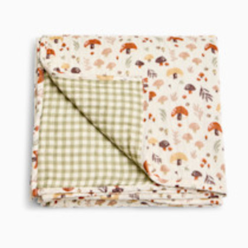 Tiny Kind Organic Cotton Muslin Blanket - Mushroom Forest